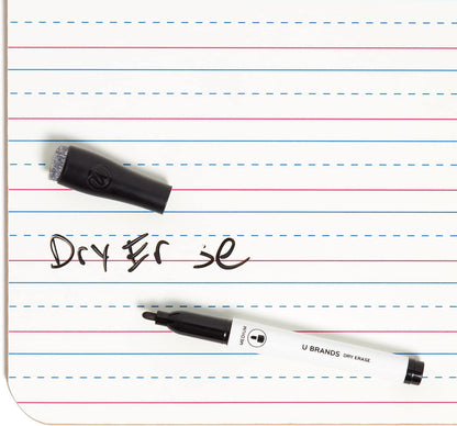 U Brands Dry Erase Lap Board, Double Sided, 9" x 12" Inches, Dry Erase Marker Included, Small White Board, 1 Count