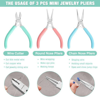 WORKPRO Jewelry Pliers Set, 3 Pack Jewelry Making Tool Kit Includes Mini Needle Nose Plier/Chain Nose Plier, Round Nose Plier and Wire Cutter for Jewelry Repair, DIY Crafts, Jewelry Making Supplies - Crafty Corner