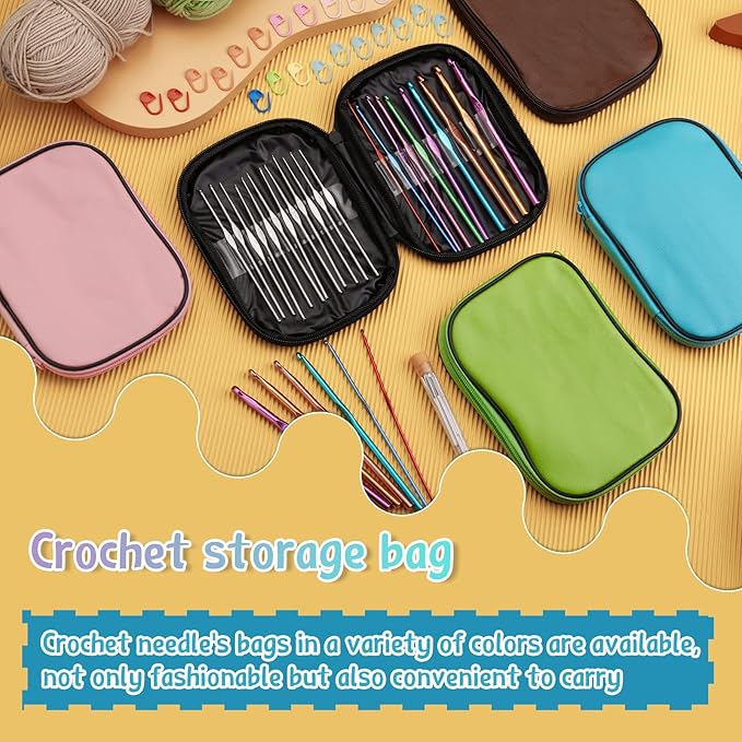 IMZAY 110 Pcs Crochet Hooks Set, Crochet Needles, 0.6mm-6.5mm Ergonomic Crochet Hooks Kit with Storage Case, Crochet Needles Set, Knitting Needles Stitch Marker Craft Art Tools for Beginners, Green
