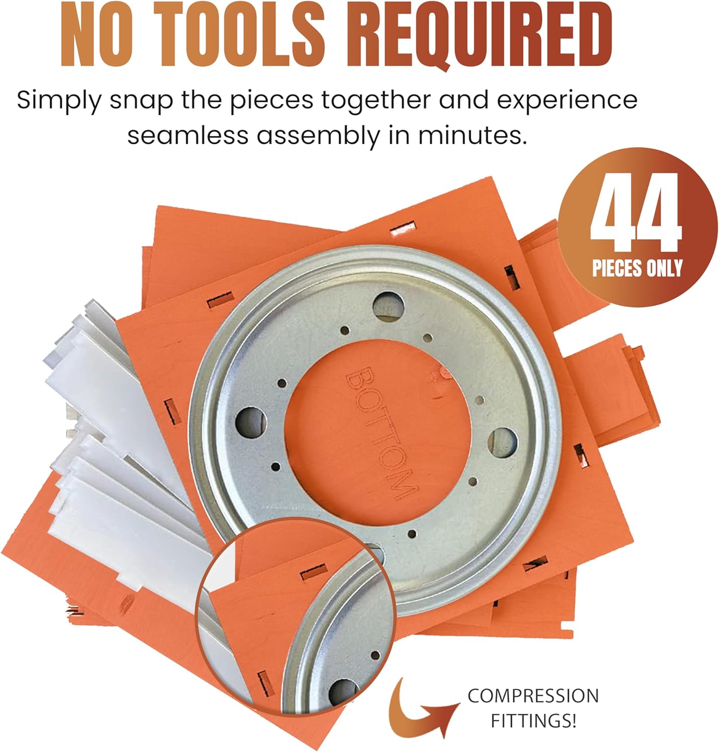 TORCHED DISPLAYS 4-Sided Rotating Display Stand - Craft Shows, Trade Shows, Markets - Small & Medium-Sized Items like Stickers, Postcards, Coasters, Note Pads, Napkins, Easy to Assemble (Orange)