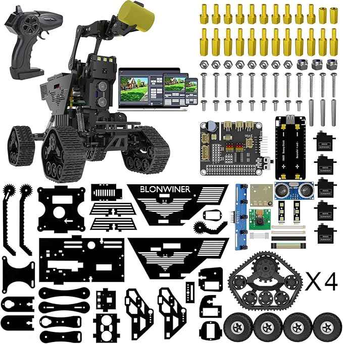 Smart Robot Kit, Robot Building Car kit for Raspberry Pi Python Coding, STEM Programming Robotic Arm Kit with Camera (Not Included Raspberry Pi Board)