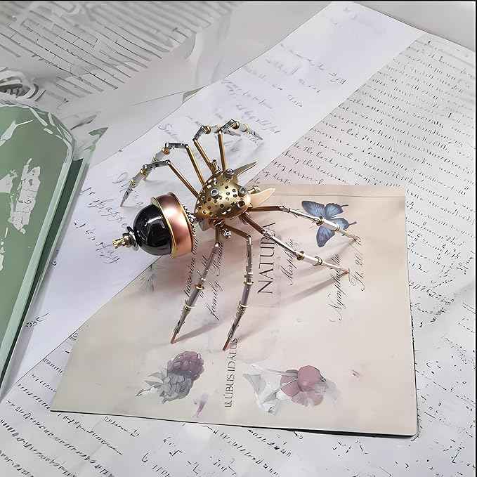Mechanical Metal DIY 3D Insect Spider Model Brass Puzzle Assembly DIY for Family and Friends(Jumping Spider)