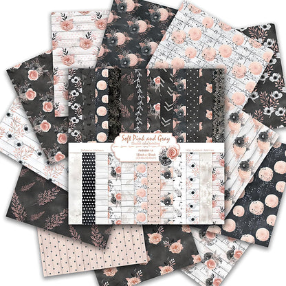 Scrapbook Paper 12x12 inch, 24 Sheets DIY Origami Decorative Craft, Double sided printing, Photo Album Decor Wooden-free Paper for Gift Wrapping Card Making Collage Album Decorative (Black)