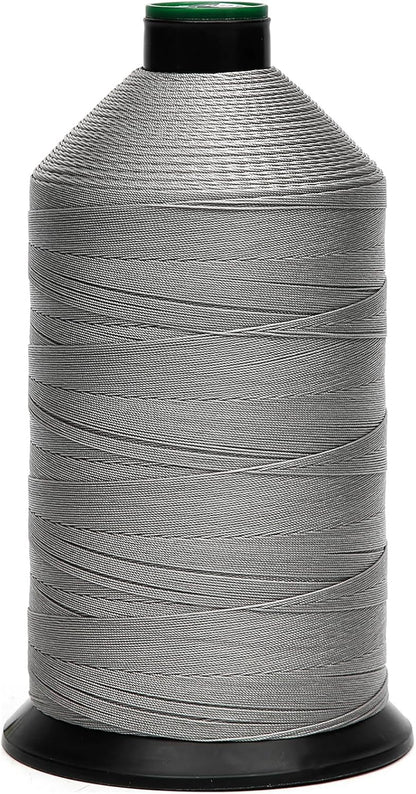 Extra Strong Bonded Nylon Thread #138 Tex135 – 16 OZ, 3000yds, Versatile Stitching Solution for Leather, Upholstery, Canvas Repair and More (Light Gray)