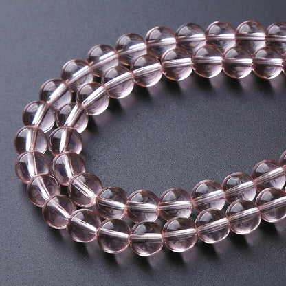 45pcs 8mm Pink Crystal Glass Beads Round Loose Spacer Beads for Jewelry Making DIY Bracelet Necklace Healing Power Stone Beads (Pink Crystal Glass, 8mm)
