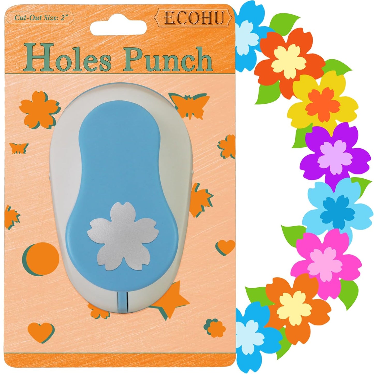 Flower Hole Punch for Paper Craft Size Out 2-Inch, Cherry Blossoms Punches, Craft Lever Punch Handmade, Tool Flower Punch for Scrapbook, Festival Cards, DIY Arts - Crafty Corner