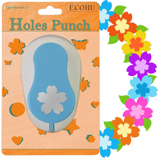 Flower Hole Punch for Paper Craft Size Out 2-Inch, Cherry Blossoms Punches, Craft Lever Punch Handmade, Tool Flower Punch for Scrapbook, Festival Cards, DIY Arts - Crafty Corner