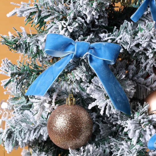 LaRibbons Thin Velvet Ribbon 1 Inch x 25 Yards, Dusty Blue Velvet Ribbon for Christmas Tree, Gift Wrapping, Wreath Bow, Outdoor Decoration - Crafty Corner