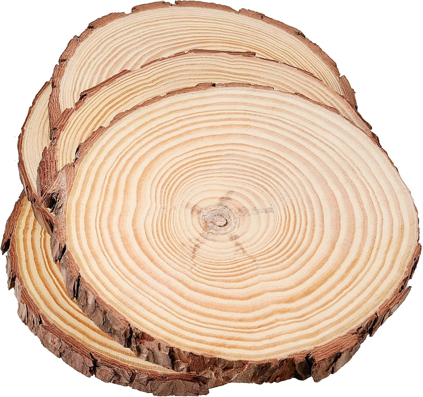 JEUIHAU 12 PCS 5.5-5.9 Inches Natural Unfinished Wood Slices, Round Wooden Tree Bark Discs, Wooden Circles for DIY Crafts, Christmas, Rustic Wedding Ornaments - Crafty Corner