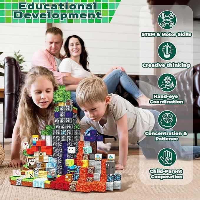 Magnetic Blocks - 400PCS Magnetic Building Blocks Toys Forest Portal, Magnetic Tiles Kids Build Cubes 2026 Upgraded STEM Game Toys, Christmas Birthday Gifts for Boys & Girls Ages 3+