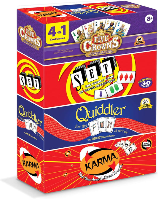 PlayMonster Five Crowns 4 Pack Bundle Card Games for Kids