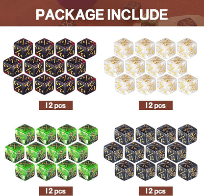 Sumind 48 Pcs Magic Life Counter Dice -1/+1 Counters Commander Buff Tokens 6 Sided Dice Loyalty Life Gifts Compatible with MTG CCG TCG Cards Gaming Accessory (Composite Style)
