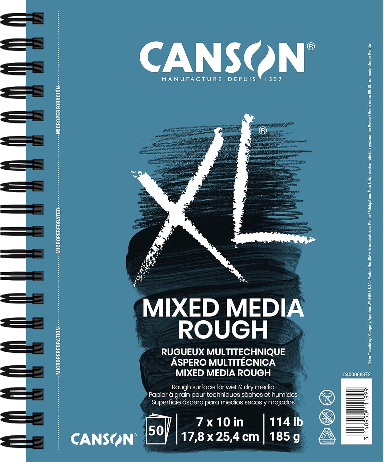 Canson XL Series Mixed Media Pad, Rough Texture, Side Wire, 7x10 inches, 50 Sheets – Heavyweight Art Paper for Watercolor, Gouache, Marker, Painting, Drawing, Sketching - Crafty Corner