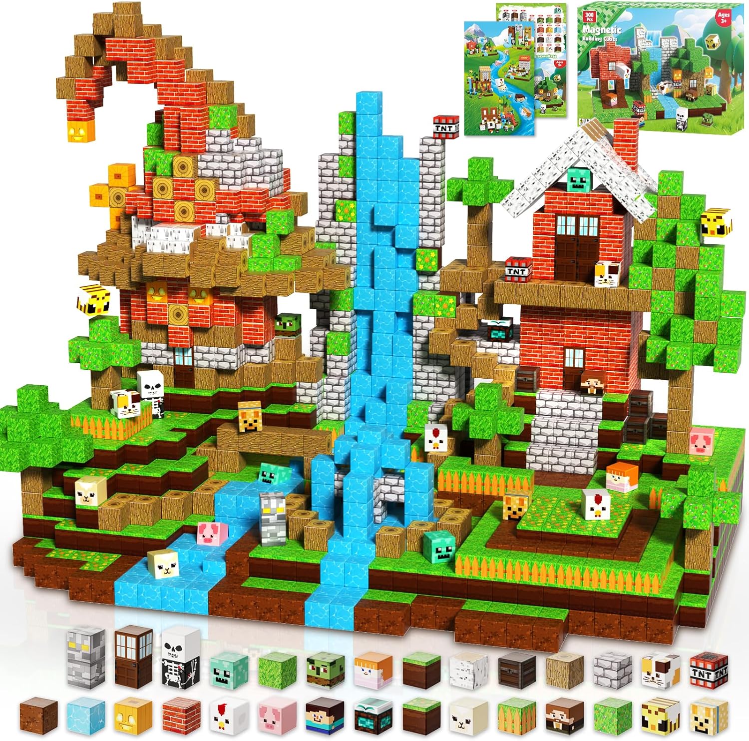 300 PCS Magnetic Blocks - Magnetic Building Blocks Cubes, Magnet Toys for Kids Age 3+, Toy Building Set for Kids, Magnets Stacking Construction Birthday Gifts for Boys Girls Age 4-8, 8-12 - Crafty Corner