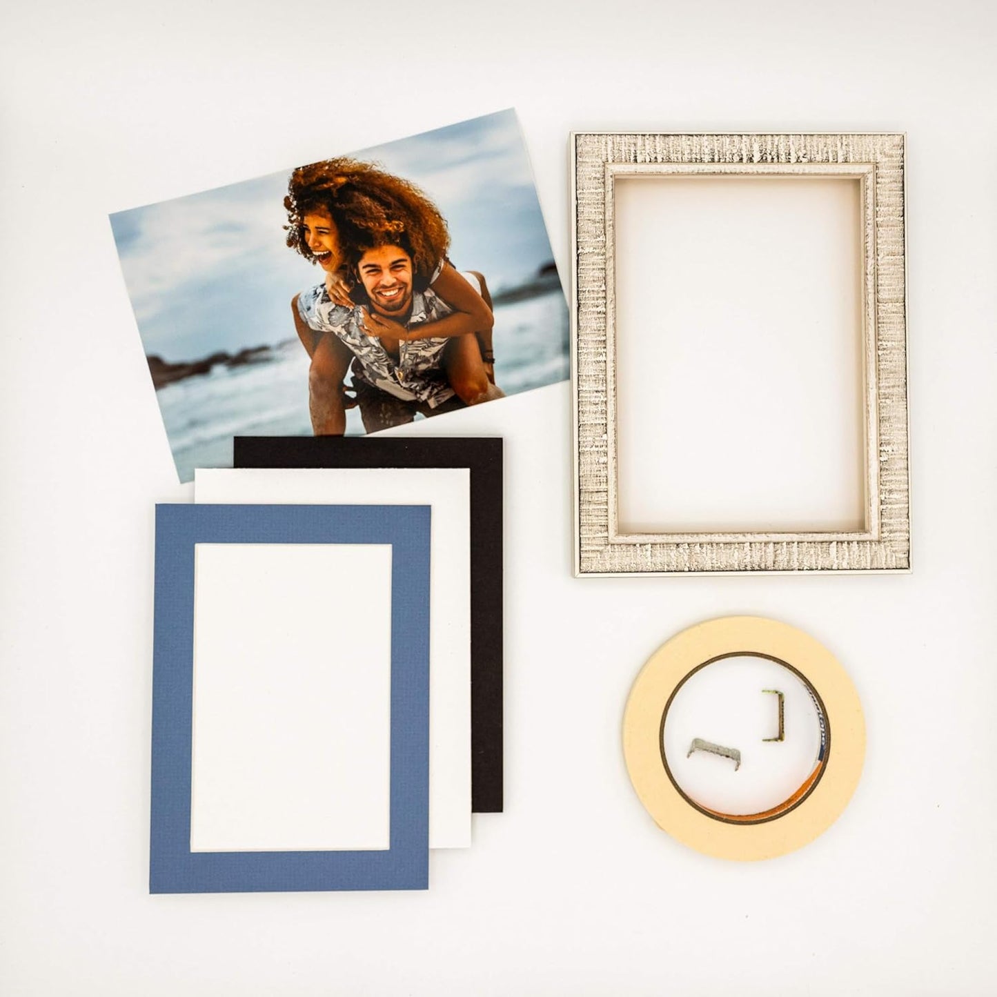 Pack of 25 Acid Free 11x14 Mats Bevel Cut for 8.5x11 Photos - Brittany Blue Precut Matboards With Backing Boards and Clear Photo Mat Bags For Pictures, Photos, Framing - 4-ply Thickness