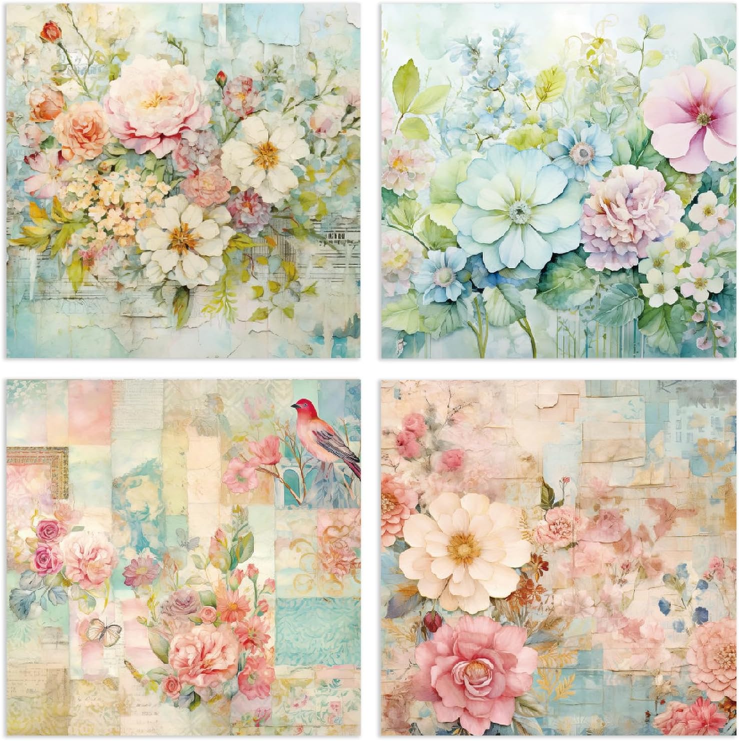 YASMEN 24 Sheets Scrapbook Paper Pads, 6X6 Single-Sided Cardstock Paper, Decorative Craft Paper, Flowers Pattern Paper Pack, DIY Decopodge Papers, Journal Scrapbooking Supplies, Card Making Supplies - Crafty Corner