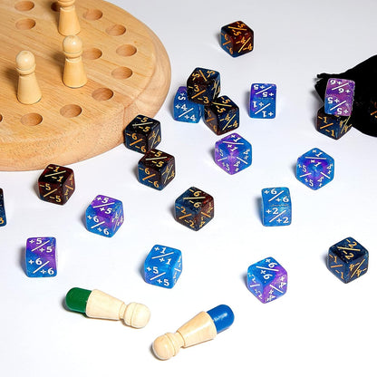 Sumind 24 Pcs Magic Life Counter Dice -1/+1 Counters Commander Buff Tokens 6 Sided Dice Loyalty Life Gifts Compatible with MTG CCG TCG Cards Gaming Accessory (Artsy Style)