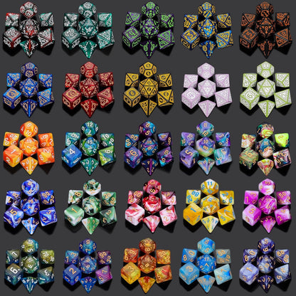 QMAY Polyhedral Dice - 48PCS Mystery Dice Set, Various Styles, Random D&D Dice Patterns & Dice Bag, 6 Mystery Bags, DND Gifts, Suitable for Dungeons and Dragons, RPG, MTG,Role Playing Table Game