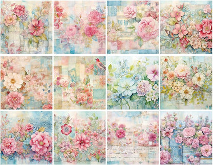 Vintage Floral Scrapbook Paper Pad Color Patterned Paper 6×6,24 Sheets Single-Sided Flower Scrapbooking CardStock Papers Pad for Holiday Cardmaking DIY Origami Journaling. - Crafty Corner