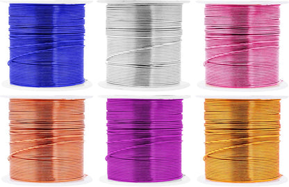 Mandala Crafts 20 Gauge Anodized Aluminum Craft Wire for Jewelry Making - 450 FT Colored Flexible Silver Copper Gold True Blue Purple Pink Wire - Bendable for Bonsai Armature Crafting Sculpting - Crafty Corner