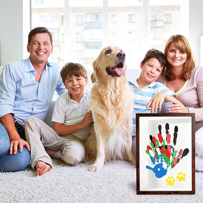 80S Family Handprint Kit, Handprint Art Craft DIY Kit, Baby Hand Print Gift for New Moms, Parents, Grandparents, 6 Safe, Non-Toxic Paints, Ideal for Mother's Day, Father's Day, Anniversary & More