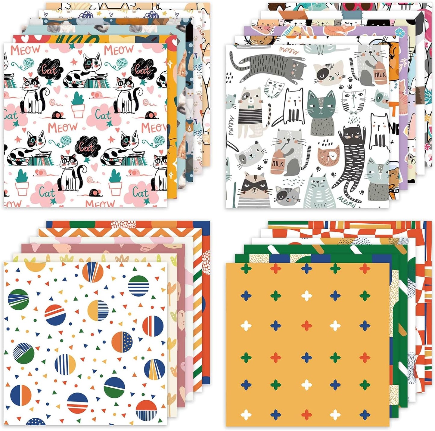 48 Sheets 24 Designs Scrapbook Paper Pad, 6"×6" Single-Sided Decopodge Craft Cardstock Paper,Scrapbooking DIY Decorative Background Cardmaking Supplies.Cat's Life&Sweet Love - Crafty Corner