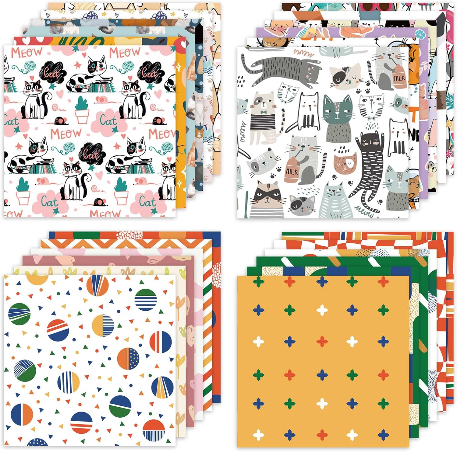 48 Sheets 24 Designs Scrapbook Paper Pad, 6"×6" Single-Sided Decopodge Craft Cardstock Paper,Scrapbooking DIY Decorative Background Cardmaking Supplies.Cat's Life&Sweet Love - Crafty Corner