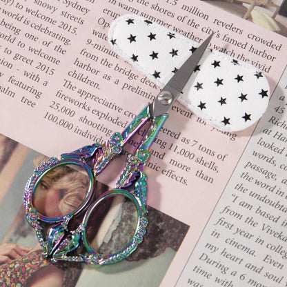 Small Embroidery Scissors with Cover -Cute and Comfortable handles with Sturdy and Sharp Tips for Precise Cutting, Perfect Size for Keeping in Your Sewing and Craft Supplies Kit