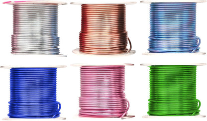 Mandala Crafts 14 Gauge Anodized Aluminum Craft Wire for Jewelry Making – 330 FT Colored Flexible Silver Copper True Blue Pink Ice Blue Green Wire - Bendable for Bonsai Armature Crafting Sculpting - Crafty Corner