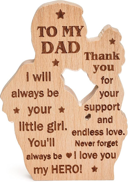 To my dad from daughter wooden plaque, best dad ever gifts, father's day present ideas, Daddy Papa Pop Old Man wood sign decor, thank you gifts for men, meaningful family keepsake display home