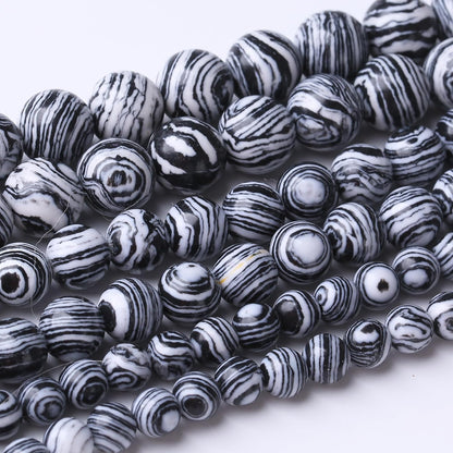60PCS 6MM Black Malachite Beads Stone Beads Energy Healing Beads for DIY Jewelry Bracelet Necklace Making for Jewelry Making15Inch