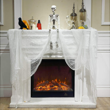 Boao Halloween Cheese Cloth 85 x 197 Inch White Cheesecloth Roll for Crafts Large Cotton Muslin Gauze Fabric for Halloween Outdoor & Indoor Spooky Decoration