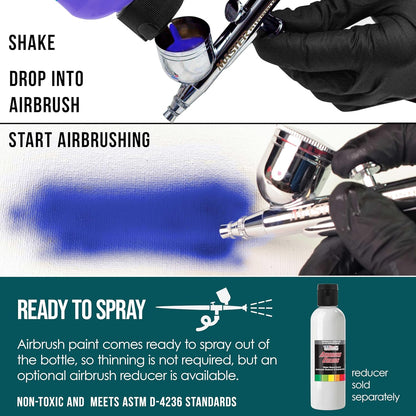 U.S. Art Supply Opaque Phtalo Green Acrylic Special Effects Airbrush Paint - 8oz Ready to Spray Air Brush Paint for Nails, Models, Fabric - Water-Based Air Brush Painting