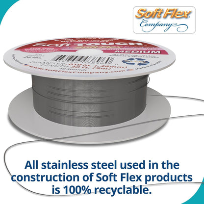 Soft Flex 49 Strand Stringing Wire - Flexible Braided - Medium 0.19 Diameter - Jewelry Making Bead Wire - Satin Silver - Crafty Corner