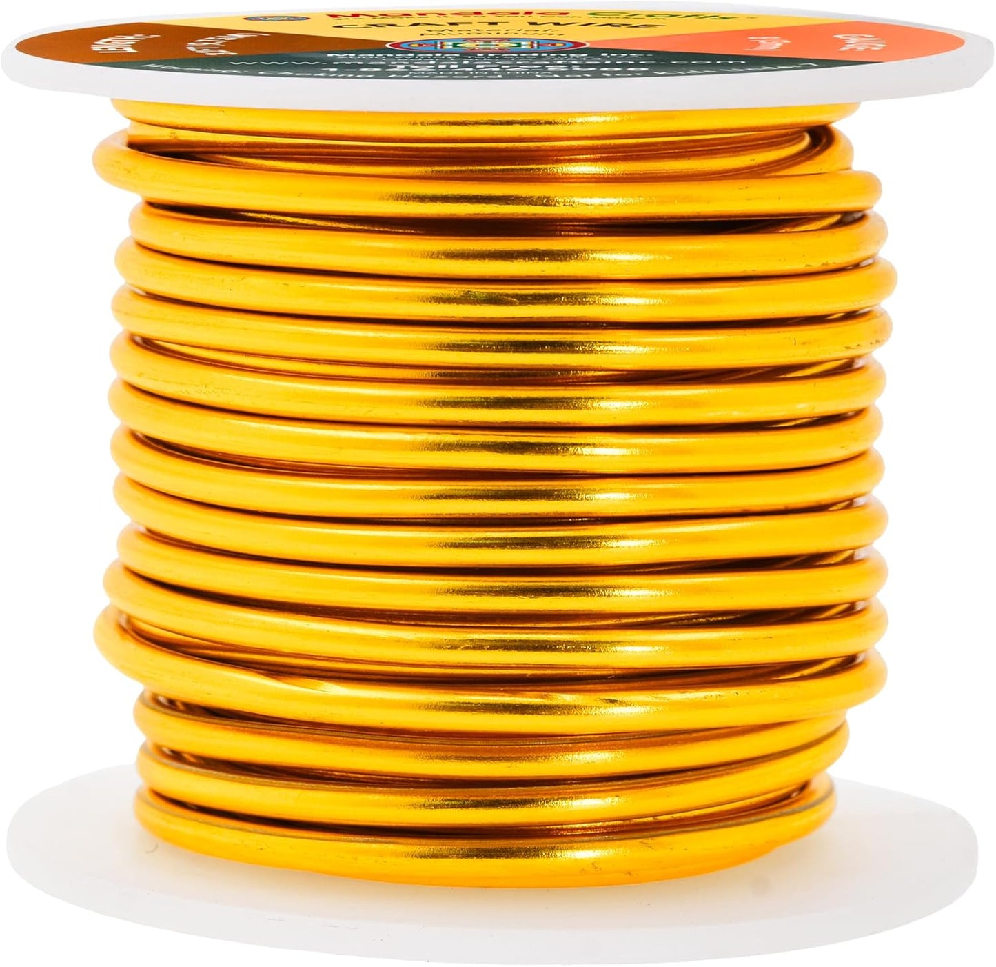 Mandala Crafts 8 Gauge Anodized Aluminum Craft Wire for Jewelry Making - 32 FT Colored Flexible Gold Wire - Bendable for Bonsai Armature Crafting Sculpting - Crafty Corner