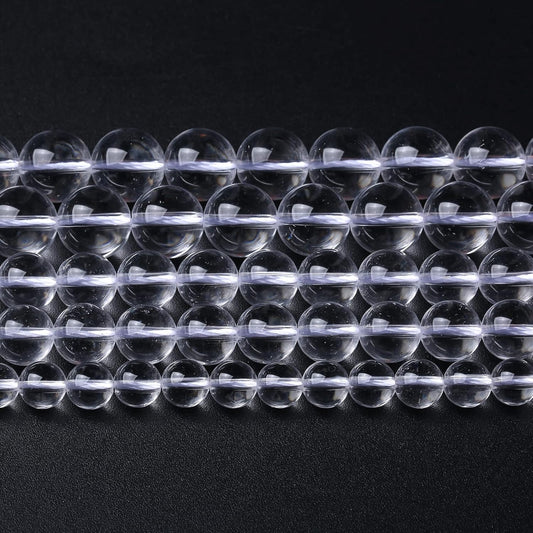 AAAAA Natural Clear White Crystal Quartz Beads Round Loose Spacer Beads for Jewelry Making DIY Bracelets Crystal Energy Healing Power Stone 60pcs 6mm 15 Inch