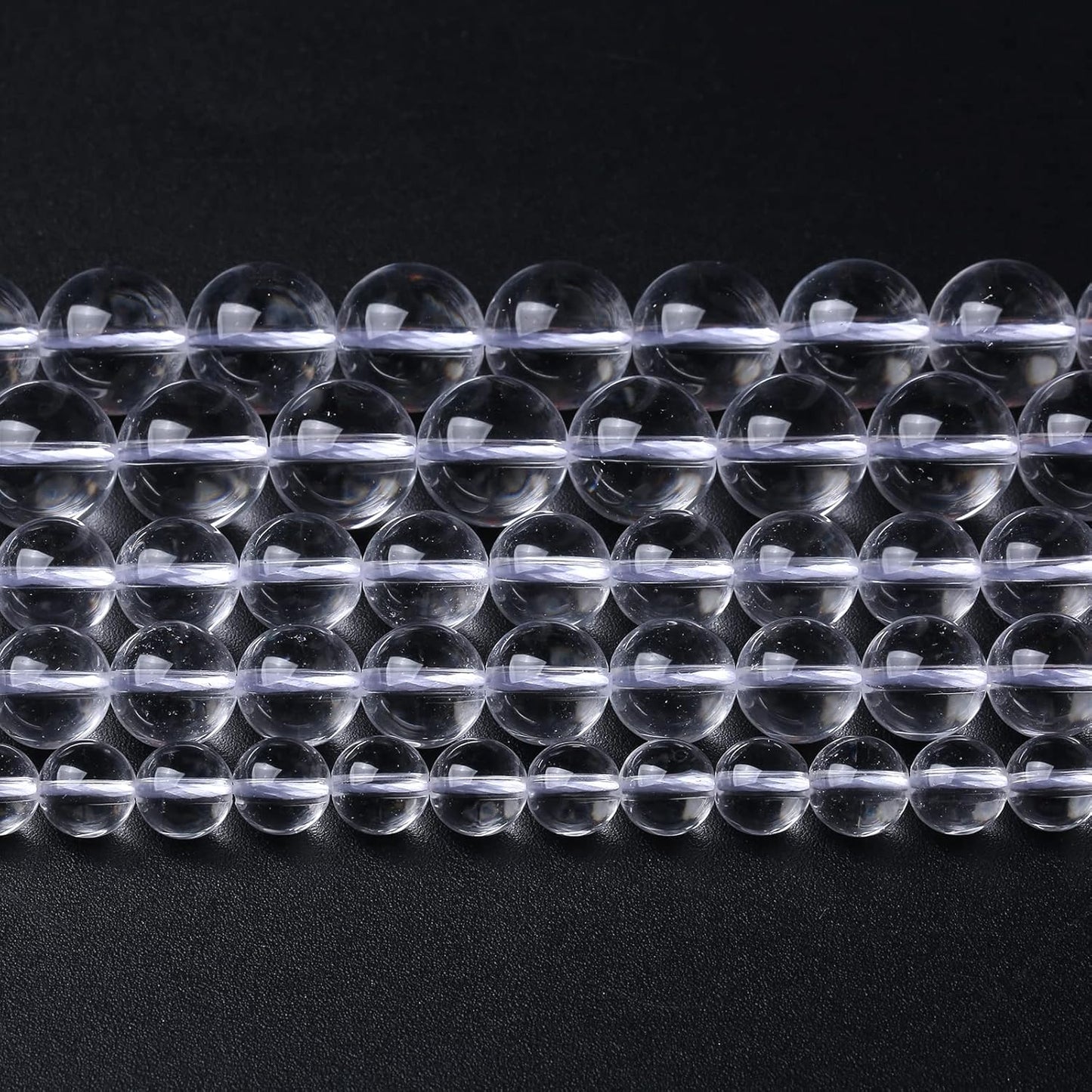 AAAAA Natural Clear White Crystal Quartz Beads Round Loose Spacer Beads for Jewelry Making DIY Bracelets Crystal Energy Healing Power Stone 45pcs 8mm 15 Inch