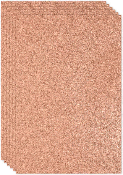 PATIKIL 2mm(1/10") Thick Non Adhesive Glitter Foam Sheet 16x24inch(40x60cm) Light Yellow, EVA Shiny Foam Board for Craft, 6 Pcs