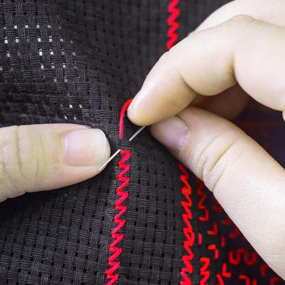 Caydo 6 Pieces Aida Cloth 14 Count Black Cross Stitch Fabric Cotton Embroidery Fabric for Needlework, DIY Handicrafts, 12 by 18-Inch