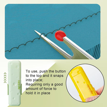 sanzkjic Upgraded 3-in-1 Automatic Threader Seam Ripper with Needle Storage, Multi-Function Quilting Sewing Accessories, Hand Sewing Threader for Embroidery & Quick Repairs (2PCS -Green,Yellow)