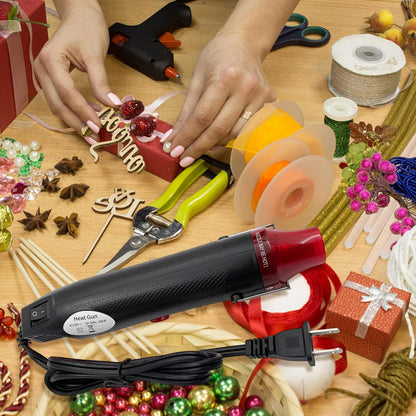 Mini Heat Gun, Portable Hot Air Gun Tool for DIY Crafts Heat Shrink Gun for Epoxy Resin, Embossing, Shrinking Wrapping Drying Paint Removing Stickers (Black) - Crafty Corner