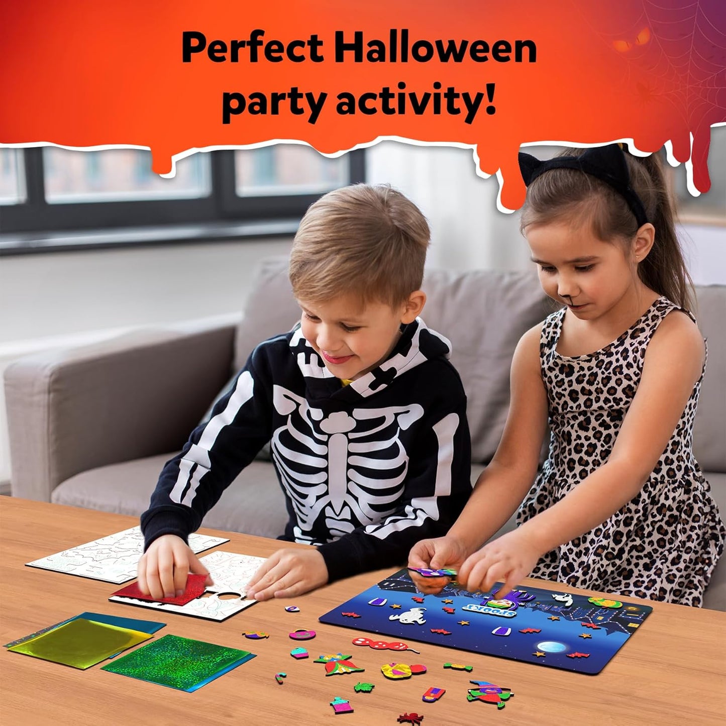 Skillmatics Foil Fun - Halloween, No Mess Art for Kids, Craft Kits, DIY Creative Party Activity, Trick or Treat, Gifts for Girls & Boys Ages 4, 5, 6, 7, 8, 9