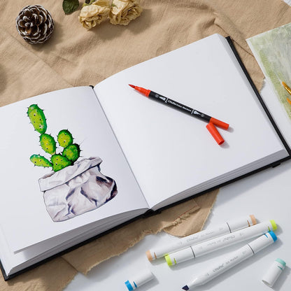 Ohuhu Mix Media Pad - 8.3"x8.3" Mixed Media Art Sketchbook, 120 lb/200 GSM Heavyweight Papers, 78 Sheets/156 Pages, PU Hardcover Mixed Media Paper Pad for Acrylic Painting Christmas Gift - Crafty Corner