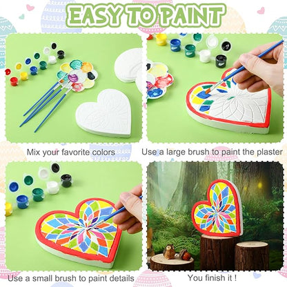 RoundFunny 10 Pack Spring Flower Paint Your Own Stones for Adult DIY Ceramic Butterfly Turtle Ladybug Stepping Stones Painting Craft Kits Painting Supplies Garden Outdoor Stone Art Gifts