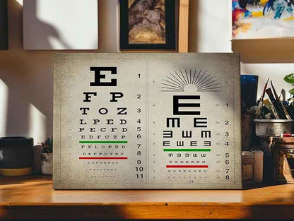 Poster Master Vintage Eye Chart Canvas - Retro Vision Test Print - Medical Art - Gift for Men, Women & Doctor - Optical Wall Decor for Office, Hospital or Clinic - 24x32 ROLLED Canvas