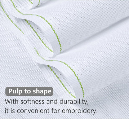 MYFAMIREA Cross Stitch Aida Fabric 11 Count, 59 by 39 Inch Large Size, Classic Reserve Cross Stitch Aida Cloth for Home DIY Embroidery Decoration