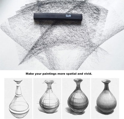 CAMATTO 14 PCS Blending Stumps and Tortillions Paper Art Blenders Tool with Sandpaper Pencil Sharpener Pointer Compressed Charcoal Sticks for Student Artist Charcoal Sketch Drawing Shading
