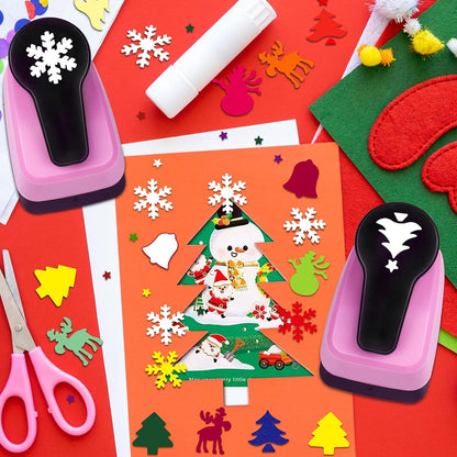 Paper Punch Shape Hole Puncher Craft Punches 1 inch Christmas Punches Scrapbooking Punch Snowflake Punch Deer Punches Bell Puncher for Paper Craft Cardstock Arts DIY Projects - Crafty Corner