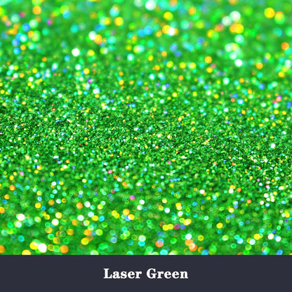 Holographic Fine Glitter for Epoxy Resin DIY Craft,ANGXILIN High Capacity 260g Shaker Bottle Fine Glitter for Nail Art Face Body Make Up,Tumblers Earrings Jewelry Making Fine Glitter (Laser Green)