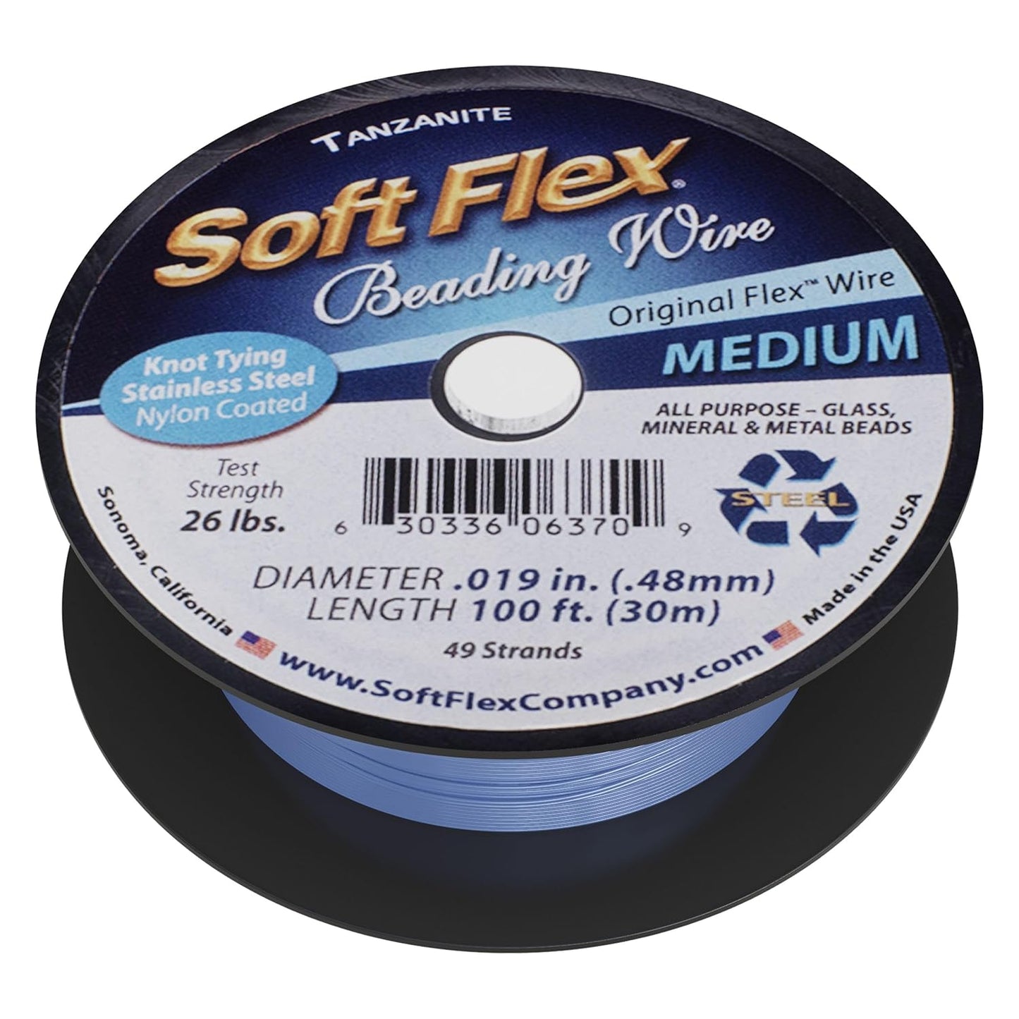 Soft Flex 49 Strand Beading Wire - Medium 0.19 Diameter - 100 Feet Nylon Design Wire - Crafty Corner
